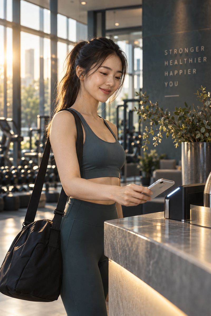 Hội viên quét mã điện thoại để vào phòng tập